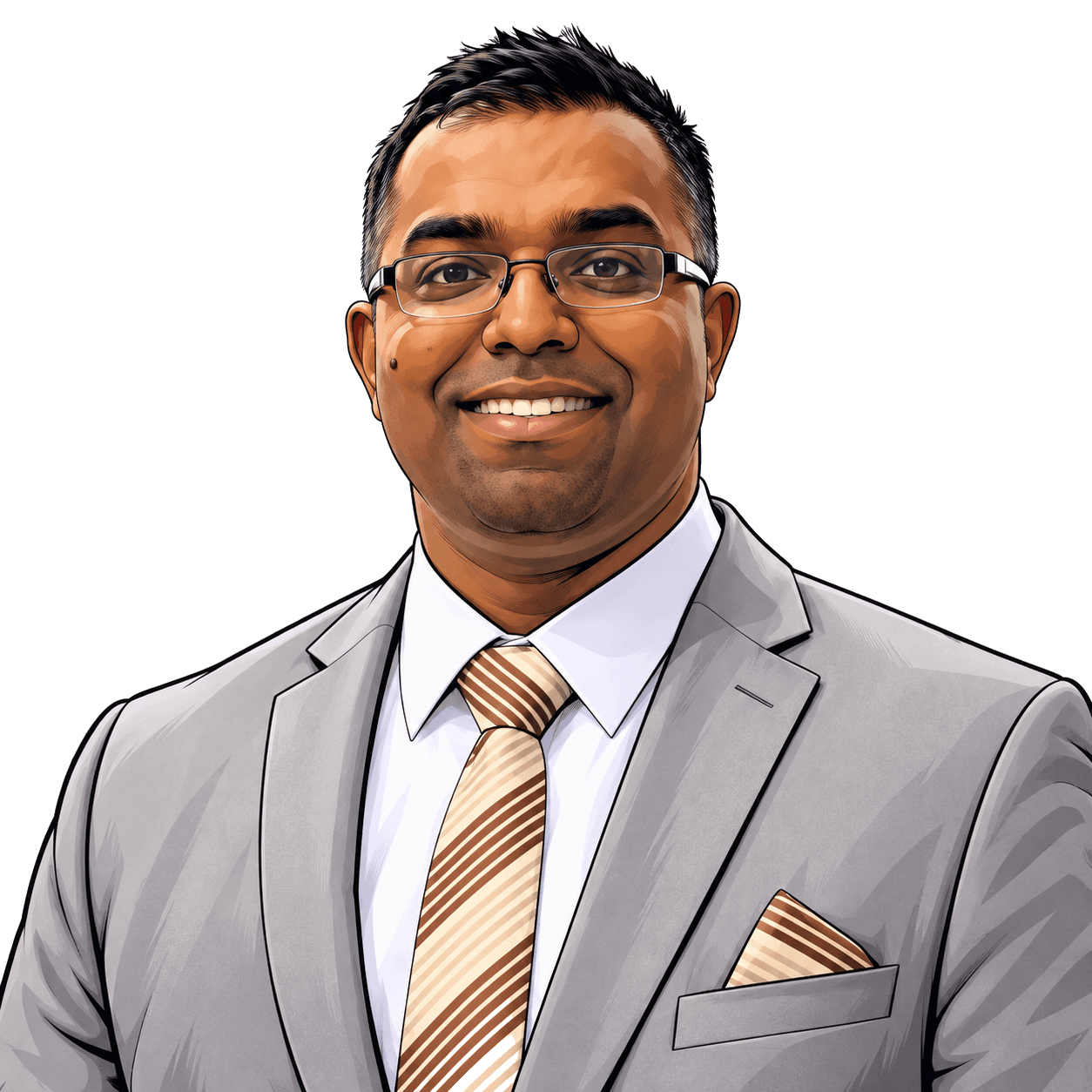 Illustrated portrait of Mahesa Jeyakanthan